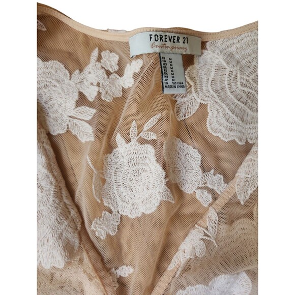 Forever 21 Coquette Floral Embroidered Kimono Duster Medium Peach Girlhood Maxi - Picture 6 of 9